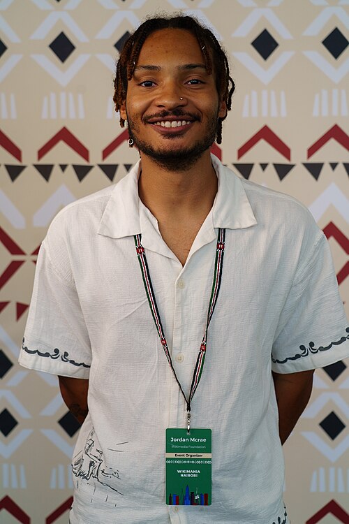 Jordan McRae portrait at Wikimania 2025 WikiPortraits Studio