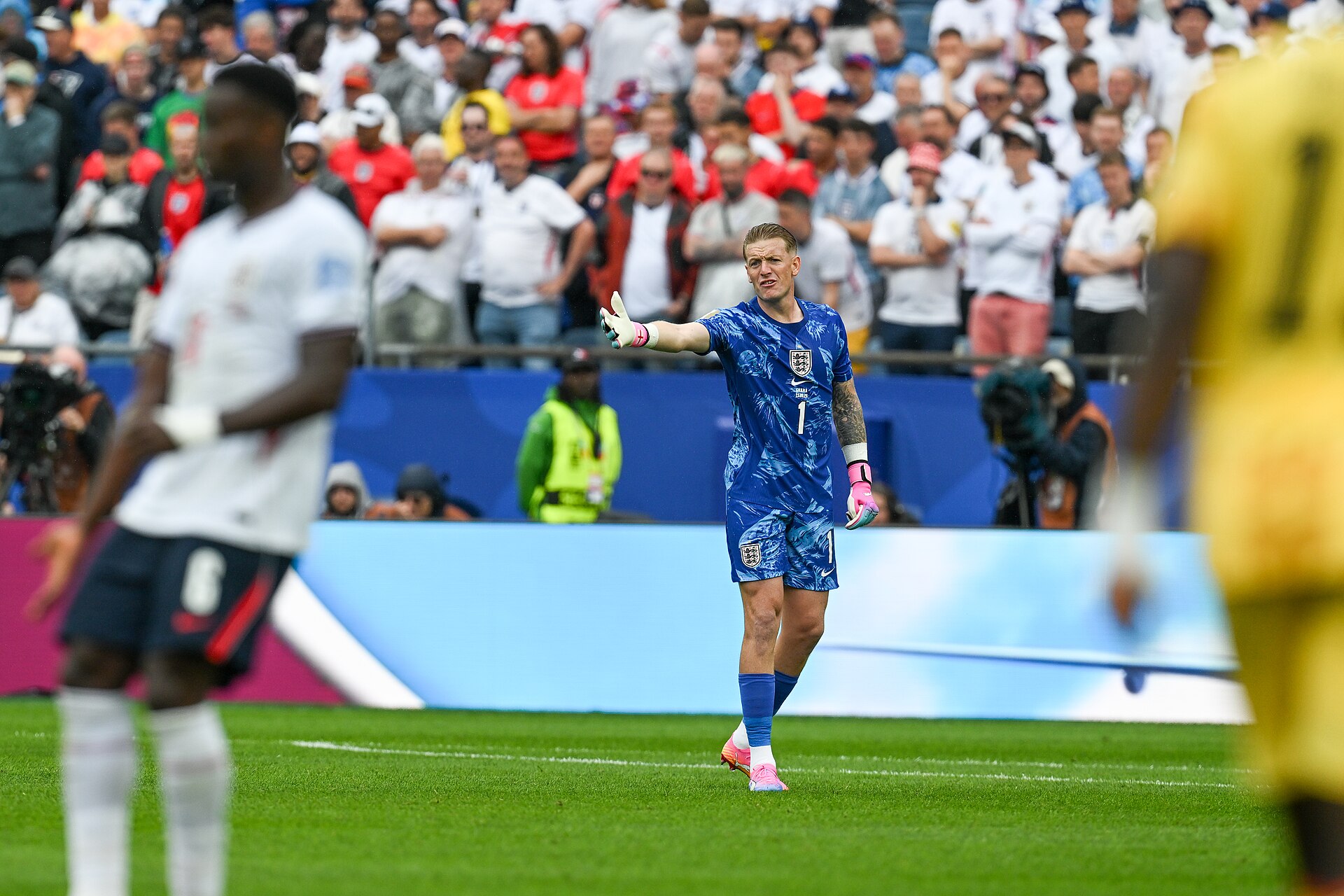 FOXBOROUGH, UNITED STATES - June 23: Goalkeeper Jordan Pickford #1 of England during the FIFA World Cup 2026 Group L match between England and Ghana on June 23, 2026 Boston Stadium , Foxborough, Massachusetts