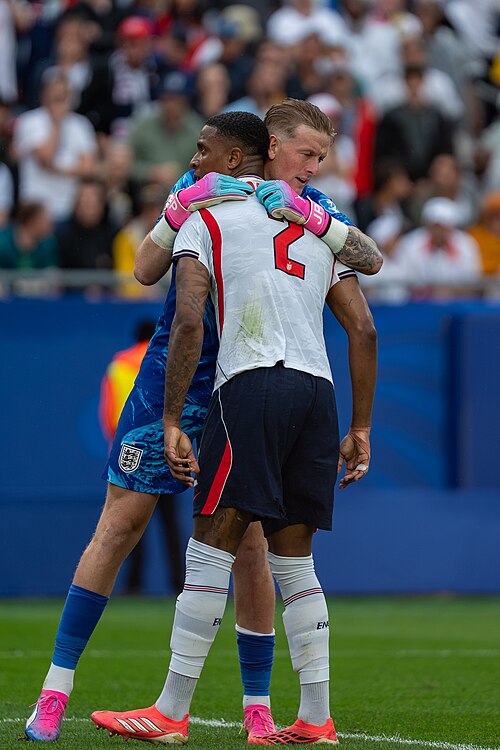 Jordan Pickford Ezri Konsa during England v Ghana on 23 June 2026 at the 2026 FIFA World Cup