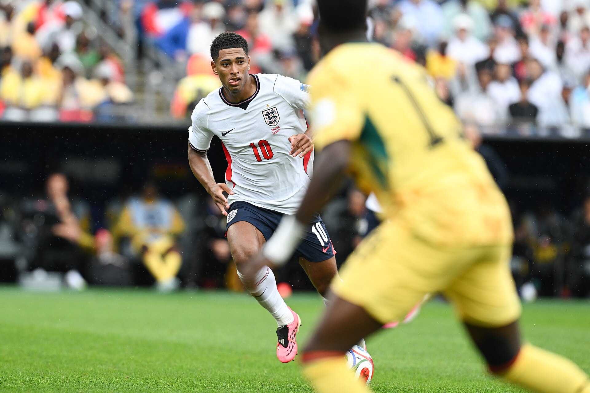 FOXBOROUGH, UNITED STATES - June 23: Jude Bellingham #10 is in action during the FIFA World Cup 2026 Group L match between England and Ghana on June 23, 2026 Boston Stadium , Foxborough, Massachusetts