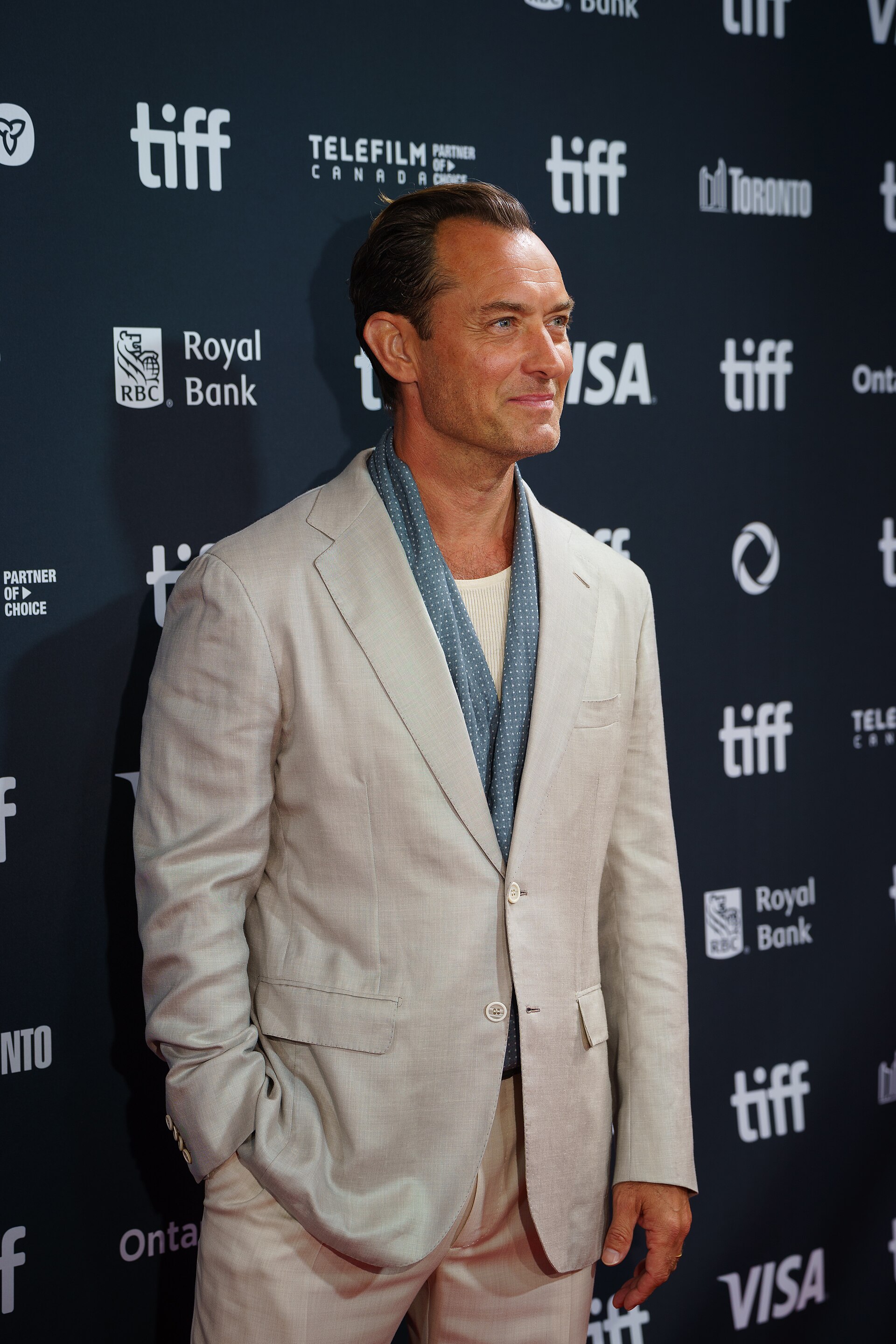 Jude Law, actor, at the 2024 Toronto International Film Festival (TIFF) for the movie Eden.