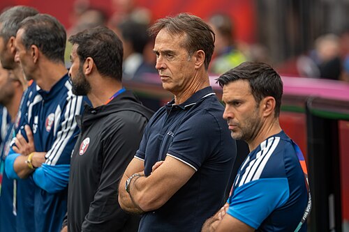 Julen Lopetegui during Canada v Qatar on 18 June 2026 at the 2026 FIFA World Cup