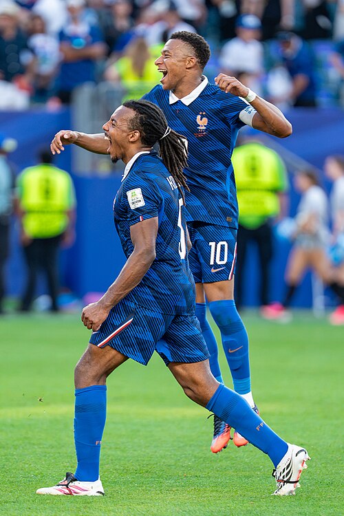 Jules Kounde Kylian Mbappe during France v Paraguay at the 2026 FIFA World Cup