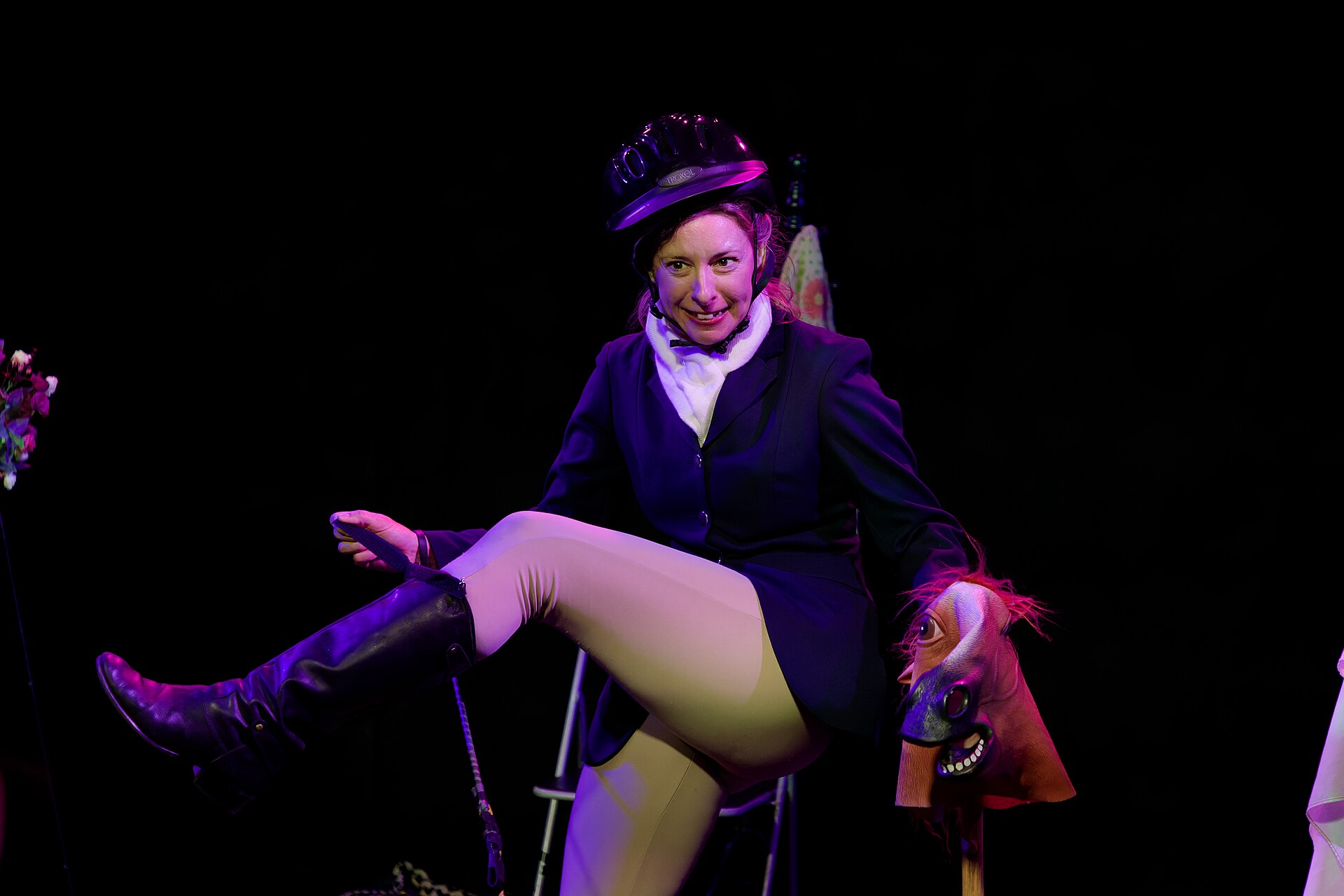 Julia VanderVeen, comedian, at the 2024 Edinburgh Festival Fringe in the show, My Grandmother's Eyepatch.