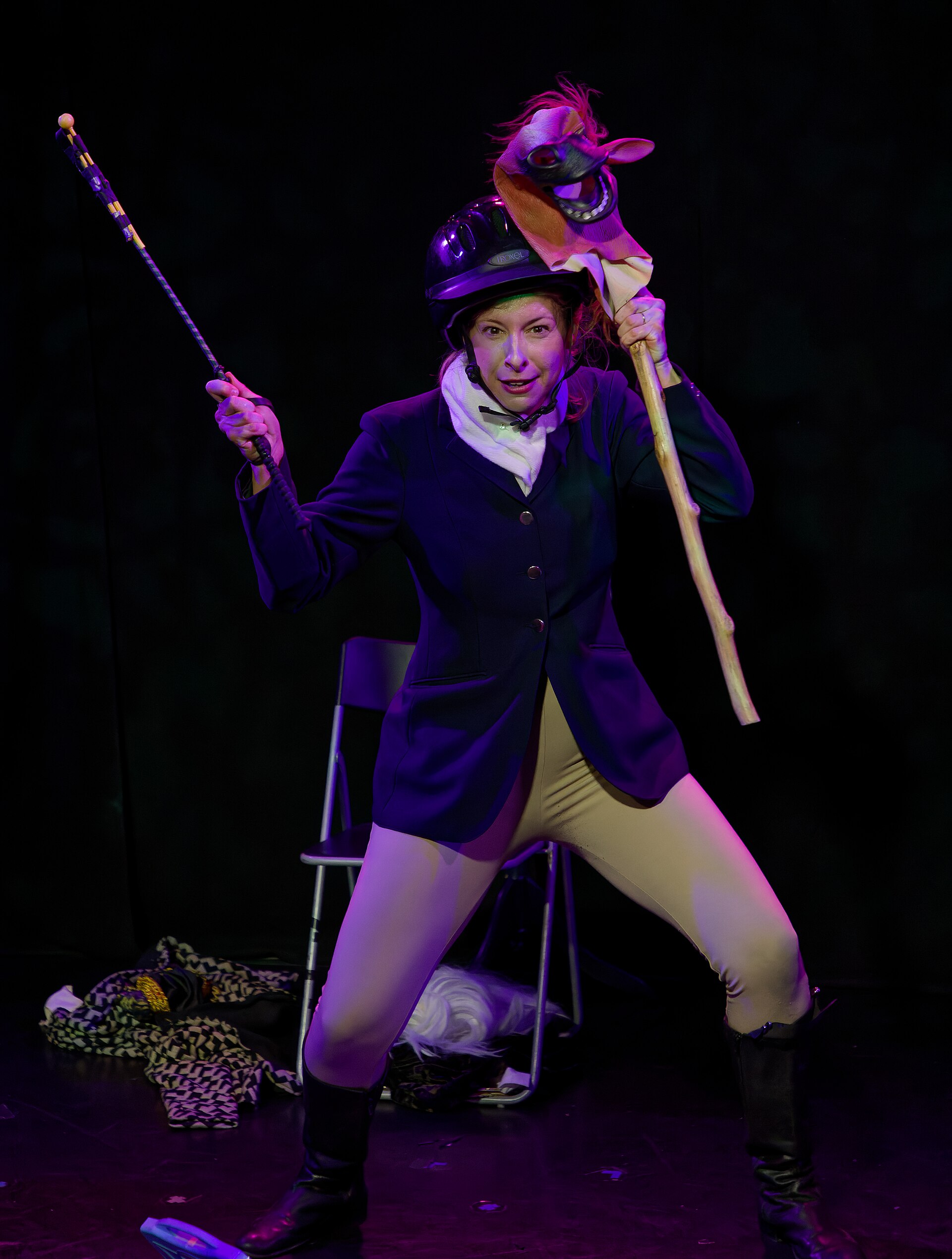 Julia VanderVeen, comedian, at the 2024 Edinburgh Festival Fringe in the show, My Grandmother's Eyepatch.