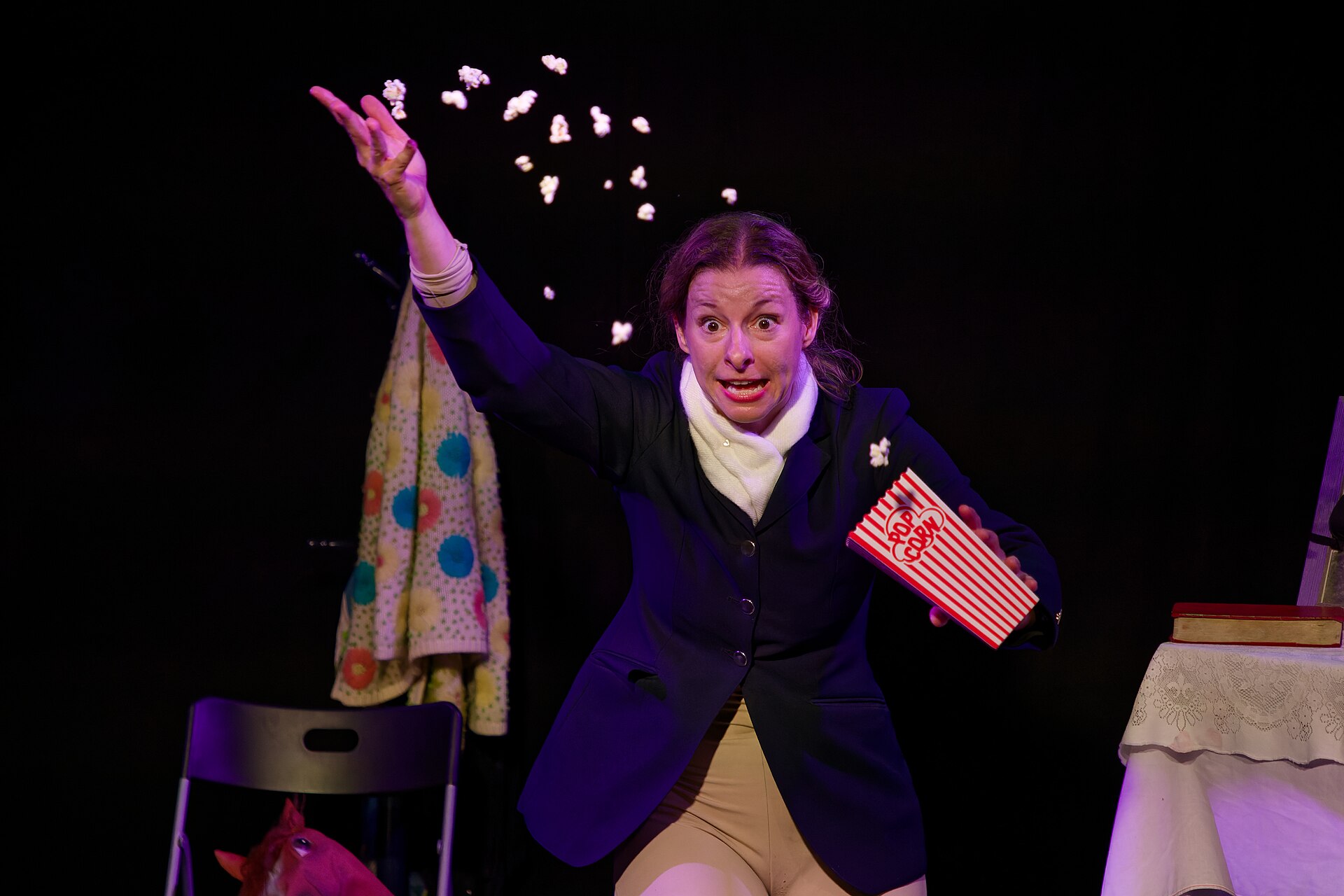 Julia VanderVeen, comedian, at the 2024 Edinburgh Festival Fringe in the show, My Grandmother's Eyepatch.
