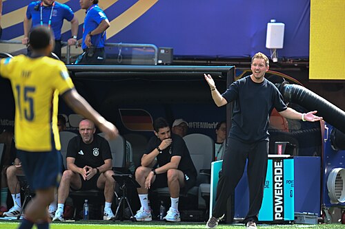 EAST RUTHERFORD, UNITED STATES - June 25: Head coach of Ecuador Julian Nagelsmann during the FIFA World Cup 2026 Group E match between Ecuador  and  Germany on June 25, 2026 MetLife Stadium, East Rutherford, New Jersey
