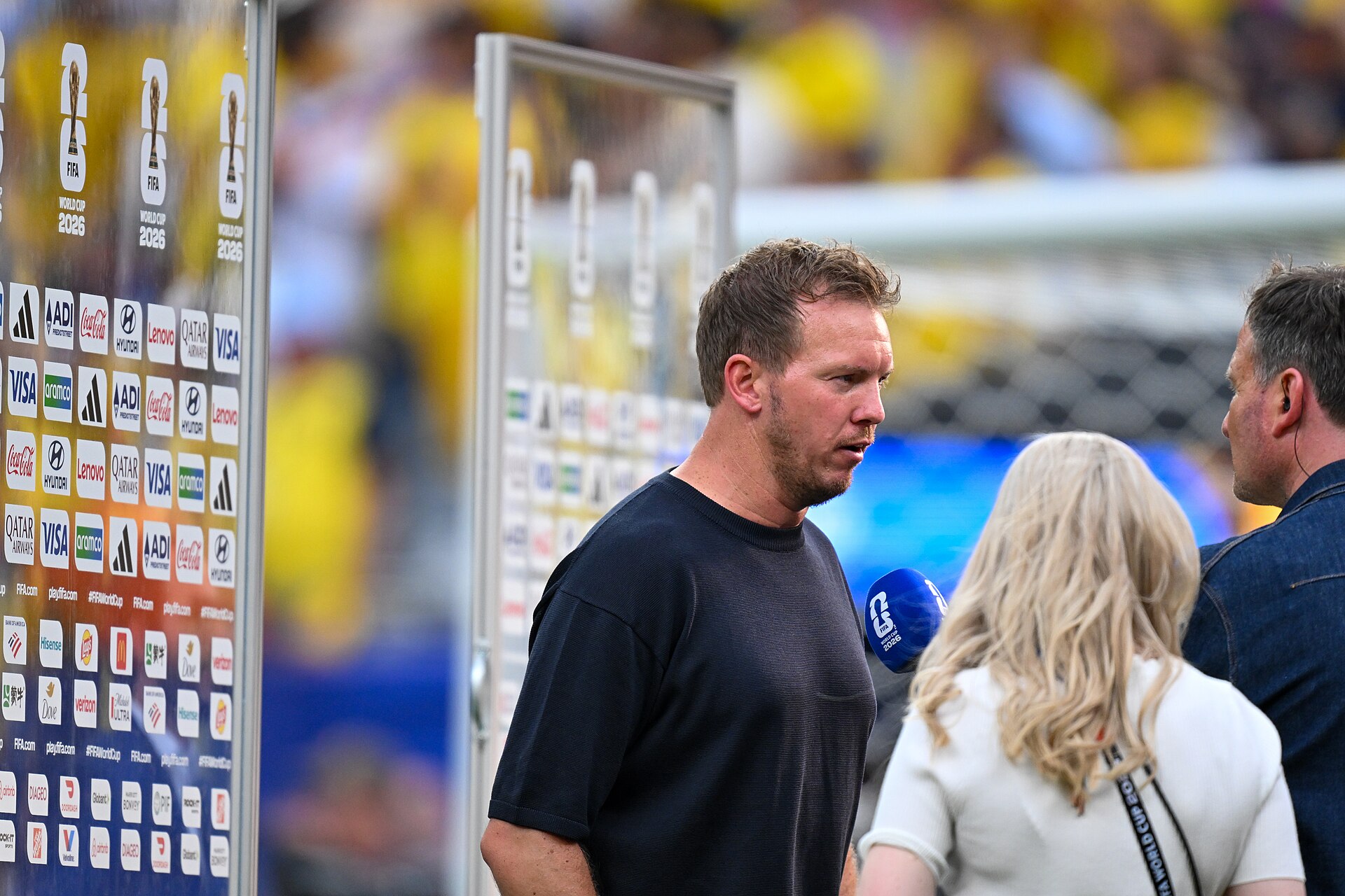 EAST RUTHERFORD, UNITED STATES - June 25: Julian Nagelsmann giving interview after the FIFA World Cup 2026 Group E match between Ecuador  and  Germany on June 25, 2026 MetLife Stadium, East Rutherford, New Jersey