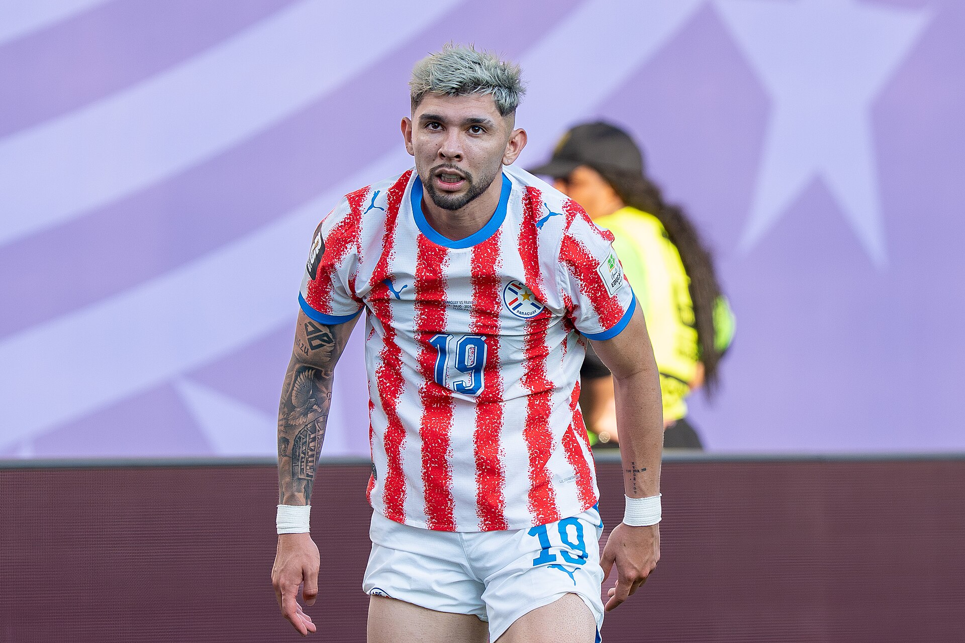 Julio Enciso during France v Paraguay at the 2026 FIFA World Cup