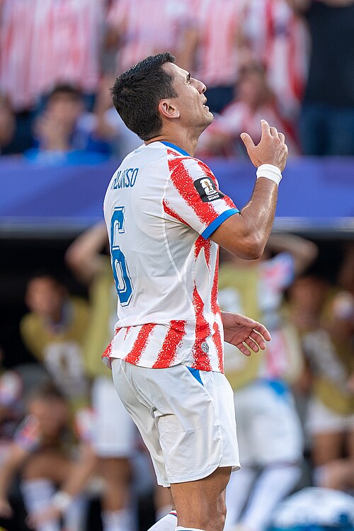 Junior Alonso during France v Paraguay at the 2026 FIFA World Cup