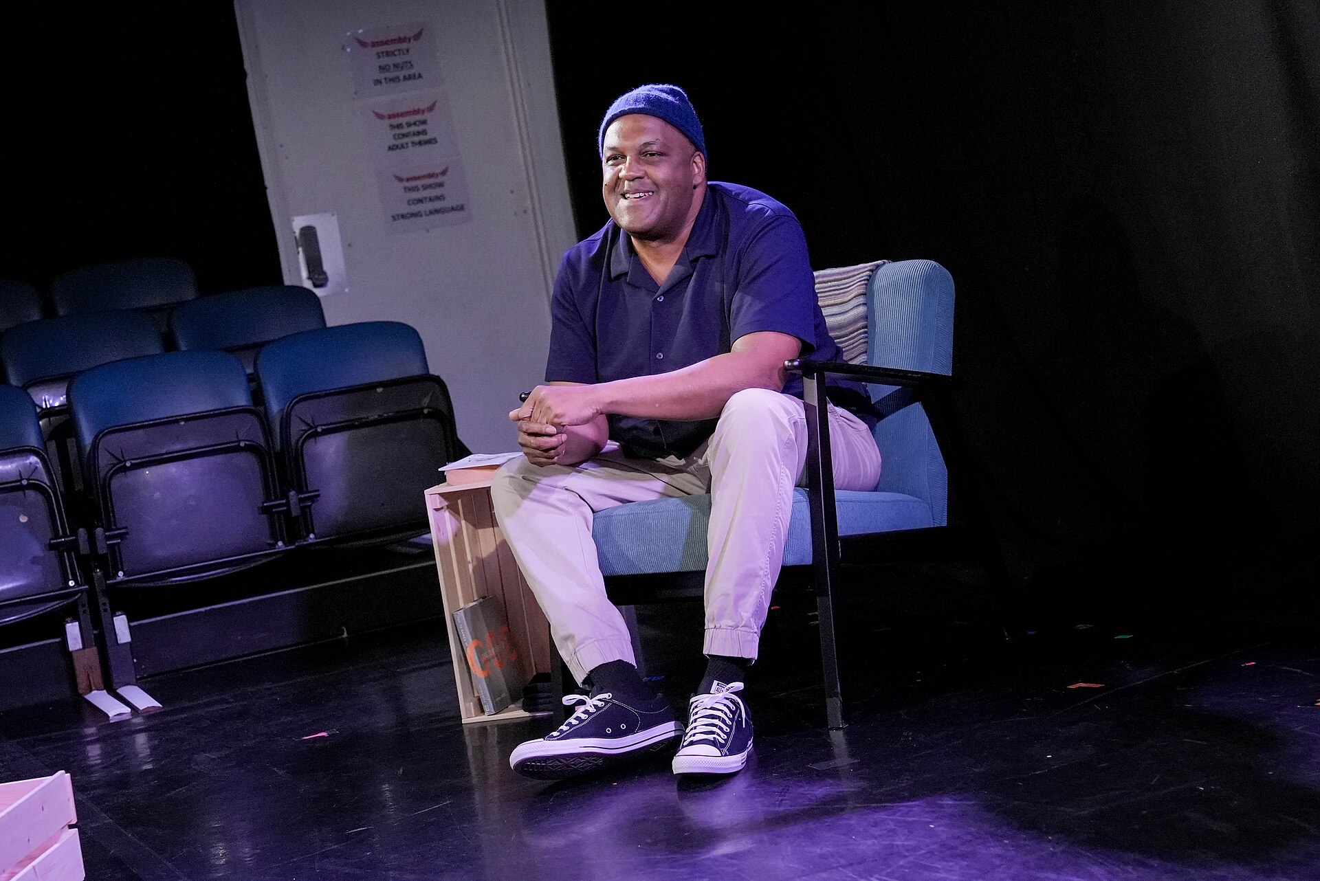 K. Lorrel Manning, writer and performer, at the 2024 Edinburgh Festival Fringe in the show, Lost...Found.