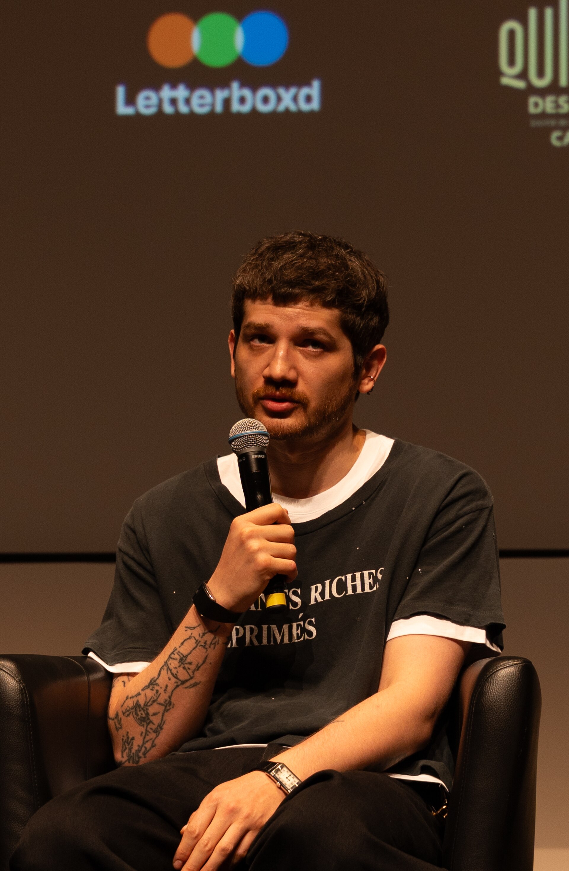 Kantemir Balagov at 2026 Cannes Film Festival during a Q&A about Butterfly Jam