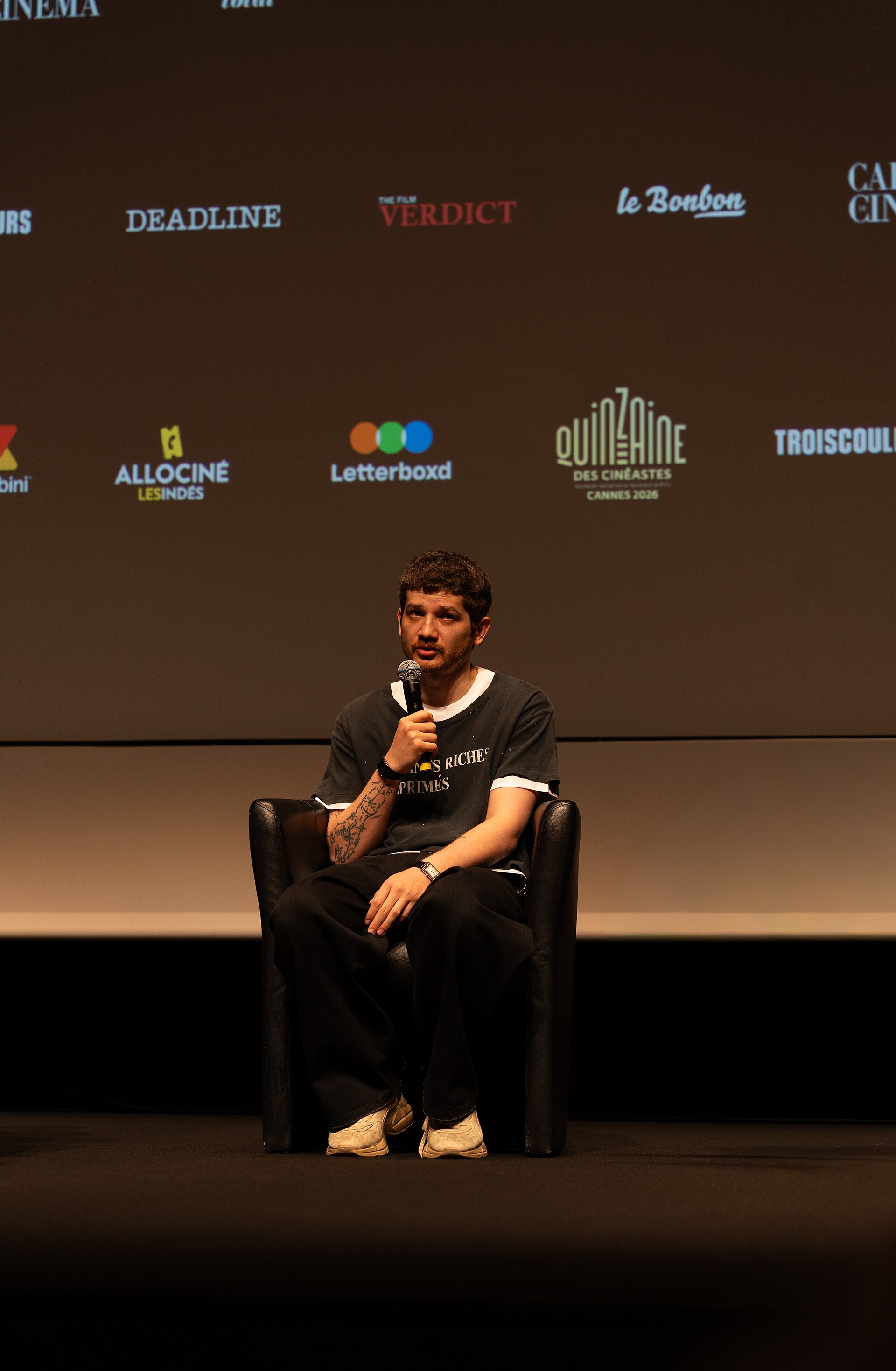 Kantemir Balagov at 2026 Cannes Film Festival during a Q&A about Butterfly Jam