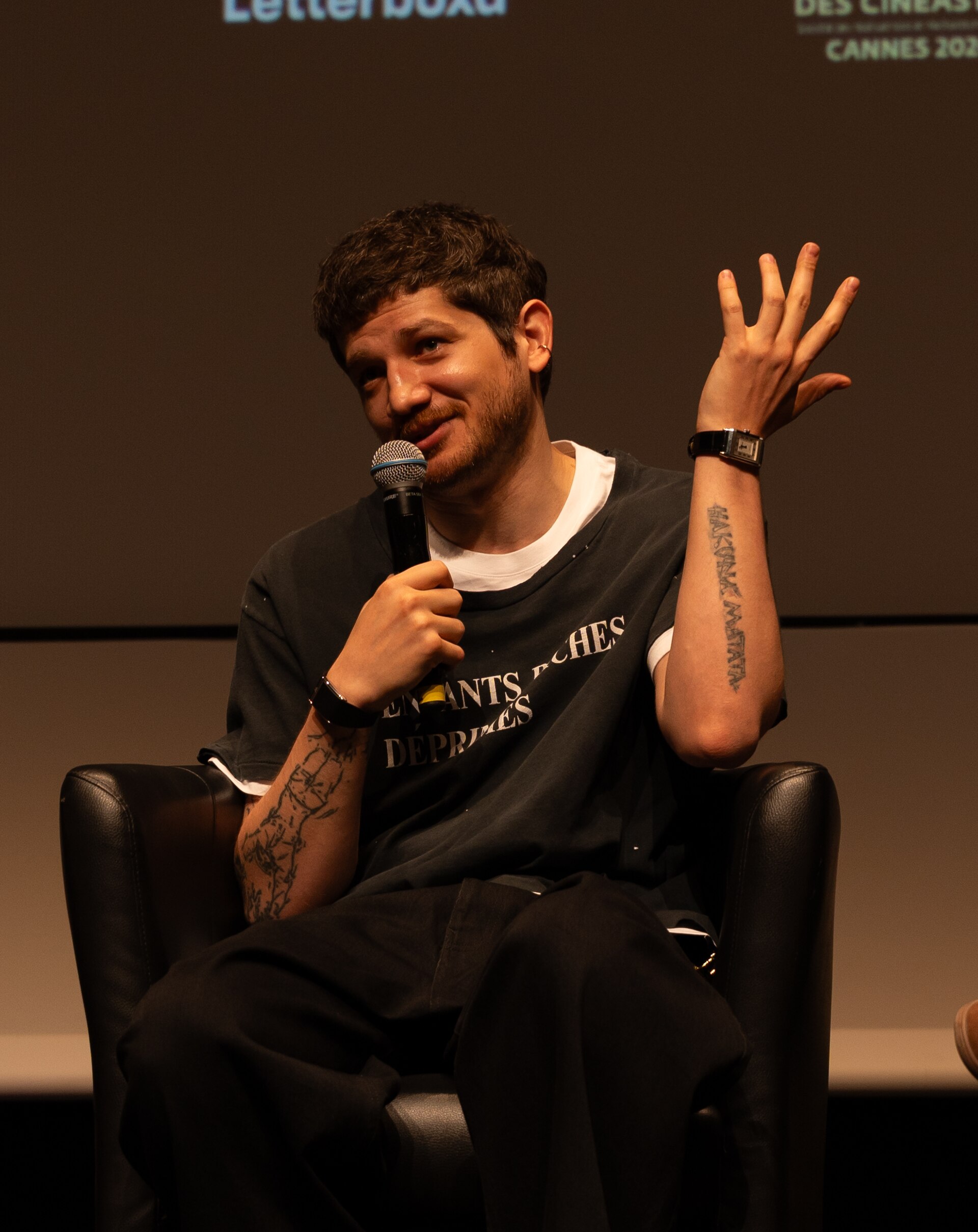 Kantemir Balagov at 2026 Cannes Film Festival during a Q&A about Butterfly Jam