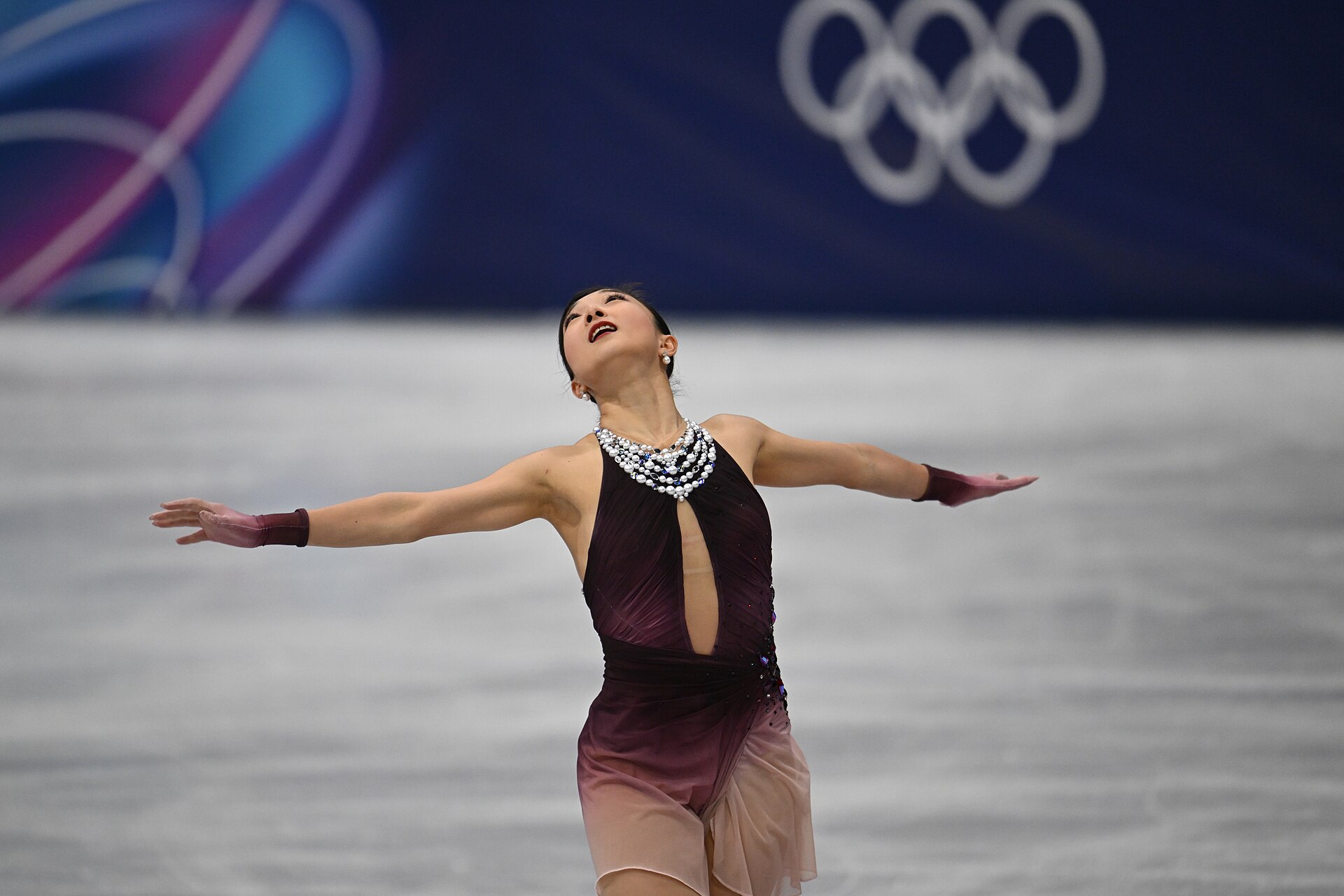 MILAN, ITALY - 19 FEBRUARY 2026: Kaori SAKAMOTO of Japan compete during the Figure Skating Women Single Skating Free Skating at the Olympic Winter Games Milano Cortina 2026 Milano Ice Skating Arena on February 19, 2026 in Milan, Italy