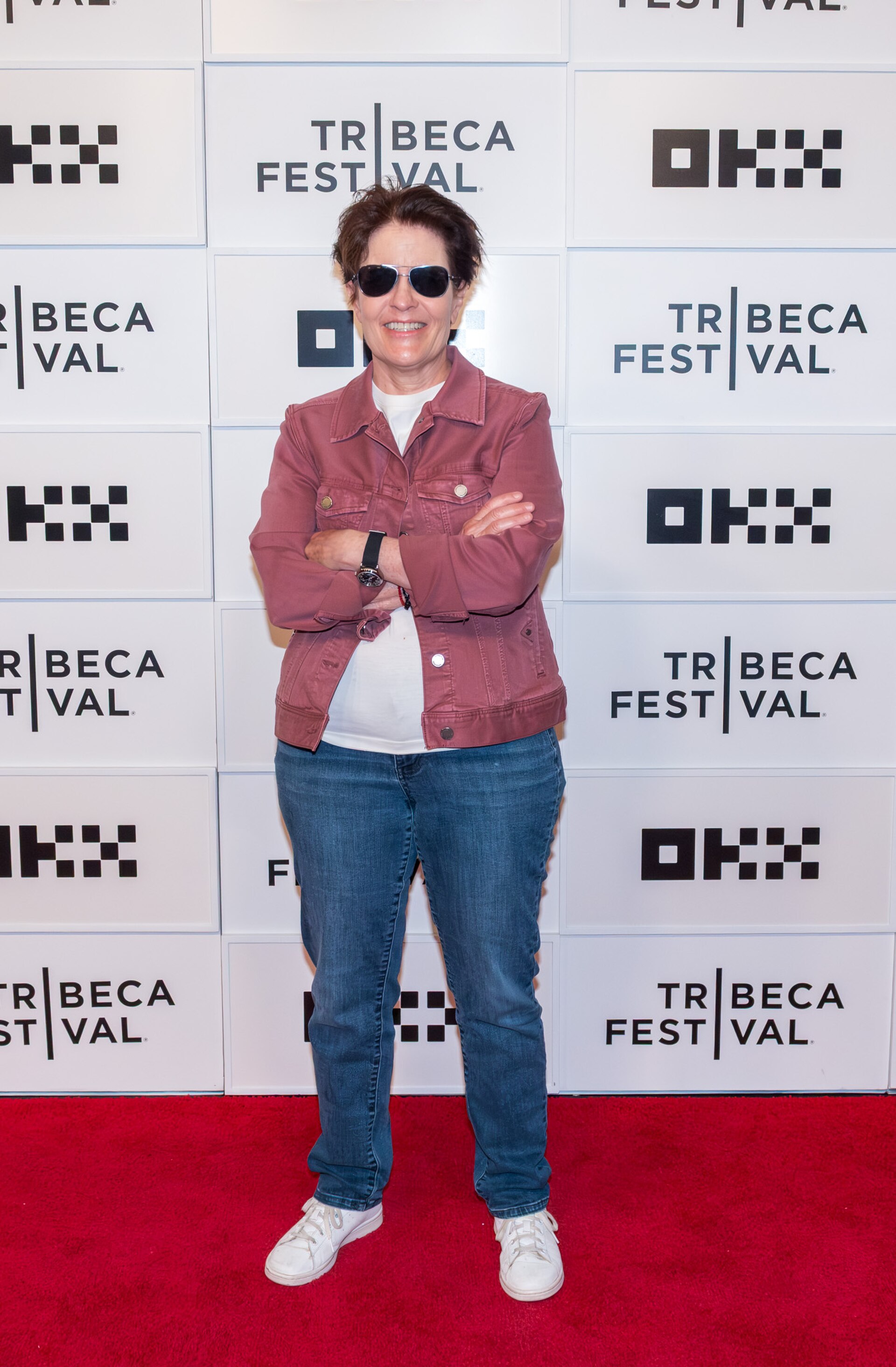 Kara Swisher before a live episode recording of On with Kara Swisher with Marc Maron at Tribeca Festival in 2026