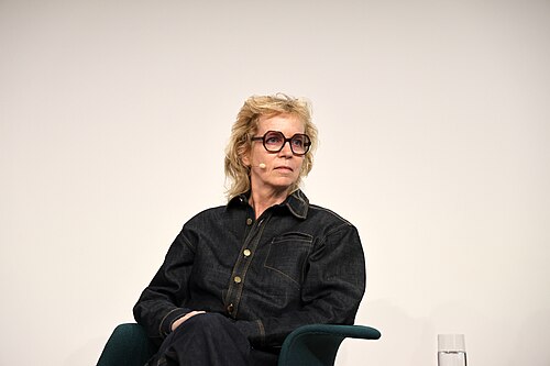 Katharina Grosse, German artist, speaking at a Art Conversations panel during Art Basel in Basel, Switzerland in June 2025