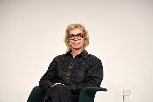Katharina Grosse, German artist, speaking at a Art Conversations panel during Art Basel in Basel, Switzerland in June 2025