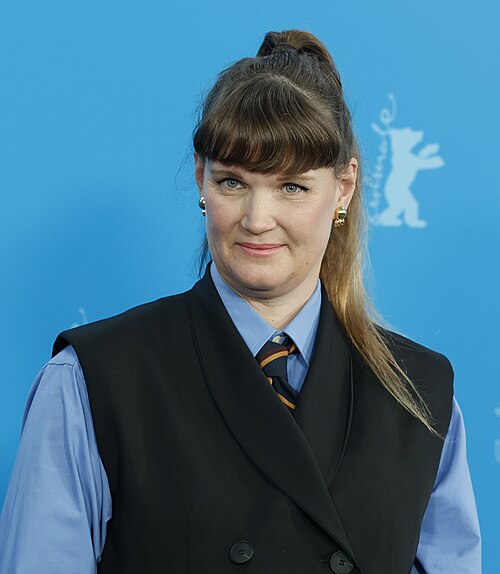 Katja Adomeit poses at the "No Good Men" photocall  at Berlinale 2026 in Berlin, Germany