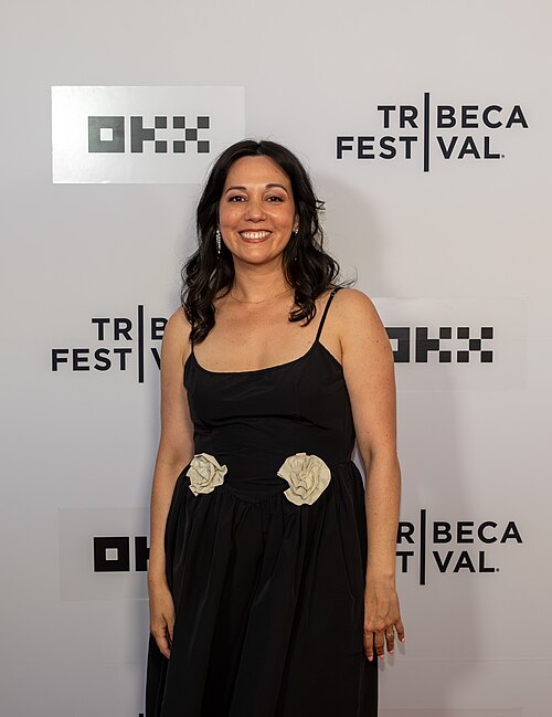 Katy Fuller, writer, producer, and cast, at the 2026 Tribeca Festival for the movie She Keeps Me Young.