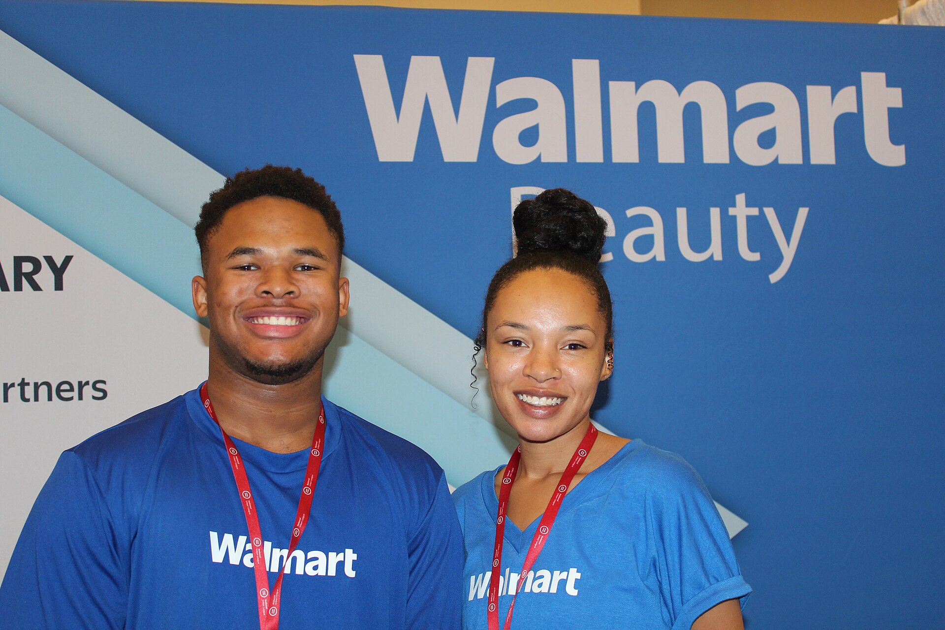 Kayla McIntyre and Clayton Washington  representing Walmart beauty department at the 2025 National Urban League Conference.