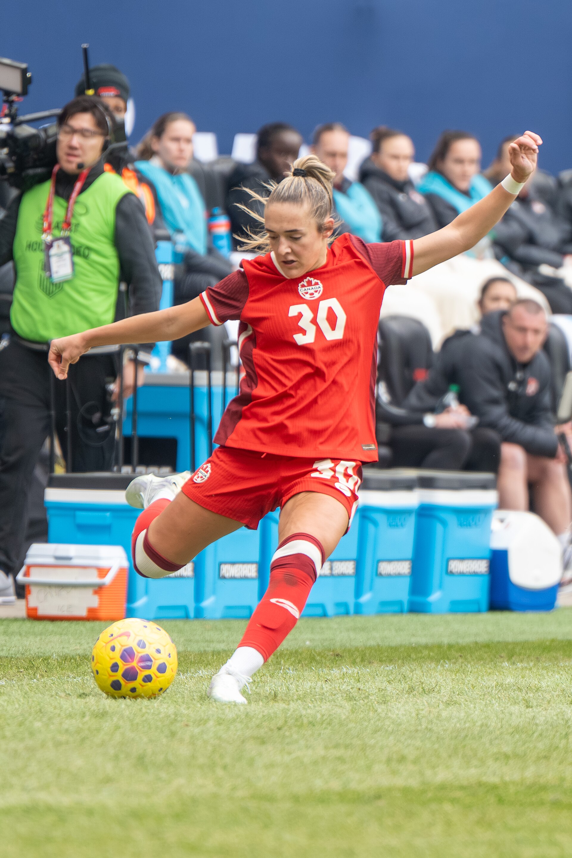 Kaylee Hunter during Canada vs Argentina women's soccer in the SheBelieves Cup on March 7, 2026 in Harrison, NJ