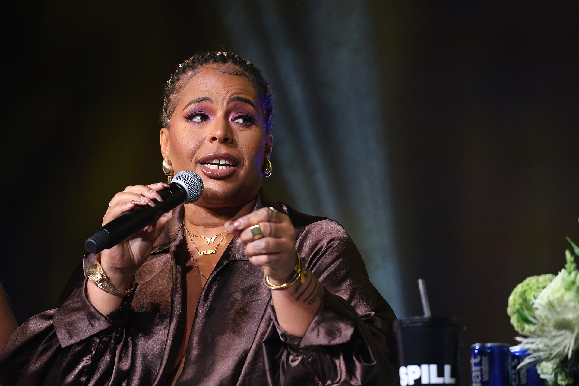 Kenya Parham at Essence Fest 2025 speaking at the GBEF