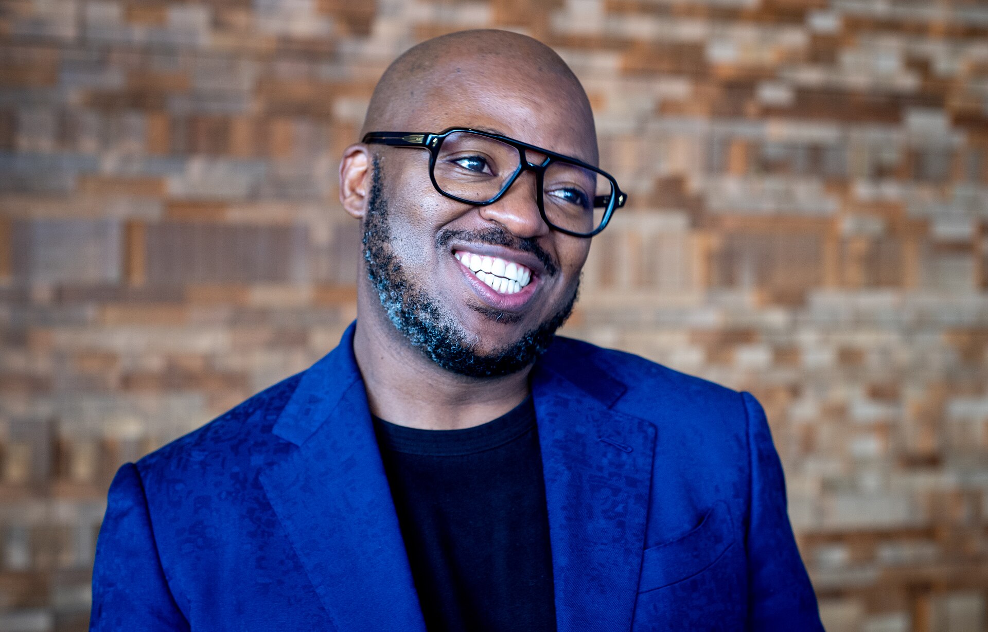 Khaya Dlanga, South African writer, public speaker, and social media commentator, at TED 2025 in Vancouver, Canada