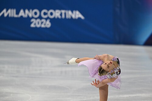 MILAN, ITALY - 19 FEBRUARY 2026: Kimmy REPOND of Switzerland compete during the Figure Skating Women Single Skating Free Skating at the Olympic Winter Games Milano Cortina 2026  Milano Ice Skating Arena on February 19, 2026 in Milan, Italy