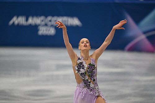MILAN, ITALY - 19 FEBRUARY 2026: Kimmy REPOND of Switzerland compete during the Figure Skating Women Single Skating Free Skating at the Olympic Winter Games Milano Cortina 2026  Milano Ice Skating Arena on February 19, 2026 in Milan, Italy