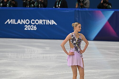MILAN, ITALY - 19 FEBRUARY 2026: Kimmy REPOND of Switzerland compete during the Figure Skating Women Single Skating Free Skating at the Olympic Winter Games Milano Cortina 2026  Milano Ice Skating Arena on February 19, 2026 in Milan, Italy