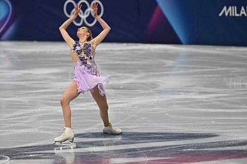 MILAN, ITALY - 19 FEBRUARY 2026: Kimmy REPOND of Switzerland compete during the Figure Skating Women Single Skating Free Skating at the Olympic Winter Games Milano Cortina 2026  Milano Ice Skating Arena on February 19, 2026 in Milan, Italy