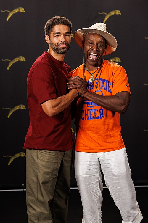 Kingsley Ben-Adir and Rob Morgan attend "Frank & Louis" photocall during the 79th Locarno Film Festival on August 10, 2026 in Locarno, Switzerland