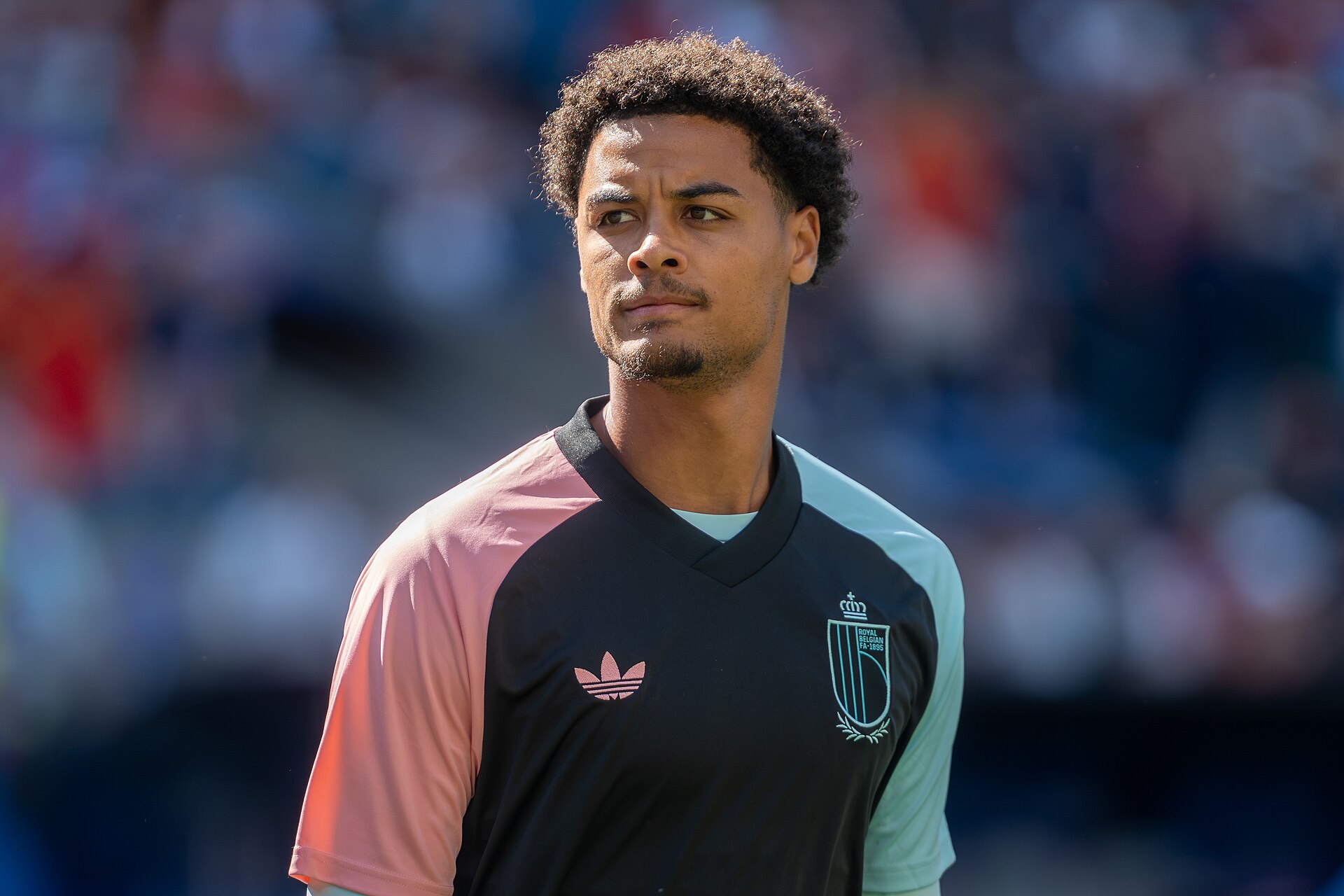 Koni De Winter during Belgium v United States at the 2026 FIFA World Cup
