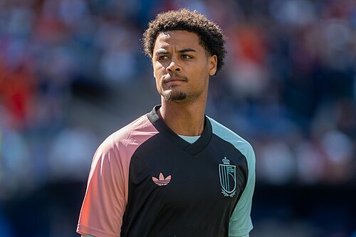 Koni De Winter during Belgium v United States at the 2026 FIFA World Cup