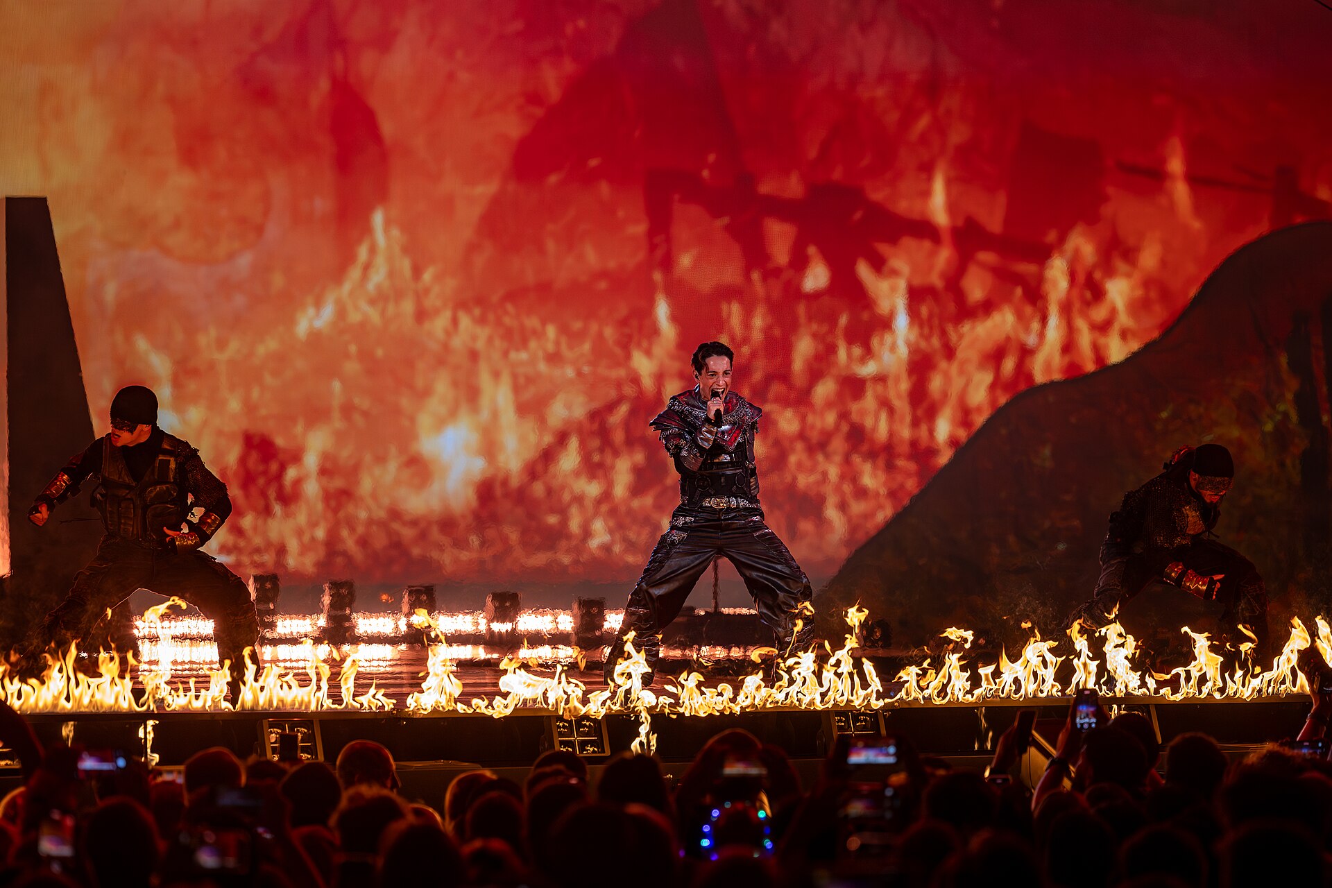 Kyle Alessandro, representing Norway, performing at Eurovision 2025 in Basel, Switzerland.