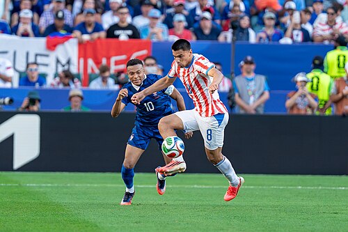 Kylian Mbappe Diego Gomez during France v Paraguay at the 2026 FIFA World Cup