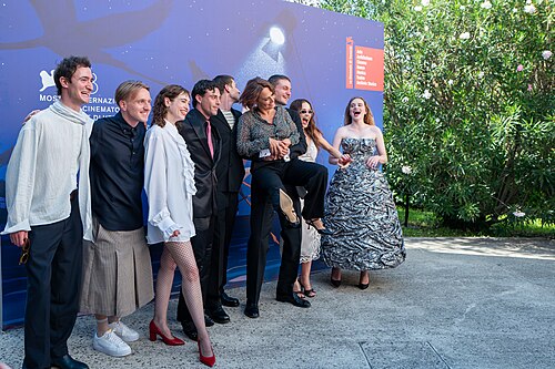 Idan Weiss, Hans-Christian Hegewald, Lia von Blarer, Aaron Altaras, Sebastian Schneider, Alina Marazzi, Lucas Englander, Emilia Schüle, Luna Wedler attend the "The Girl With The Leica" at the 83rd Venice Film Festival Sept. 02, 2026 Venice, Italy