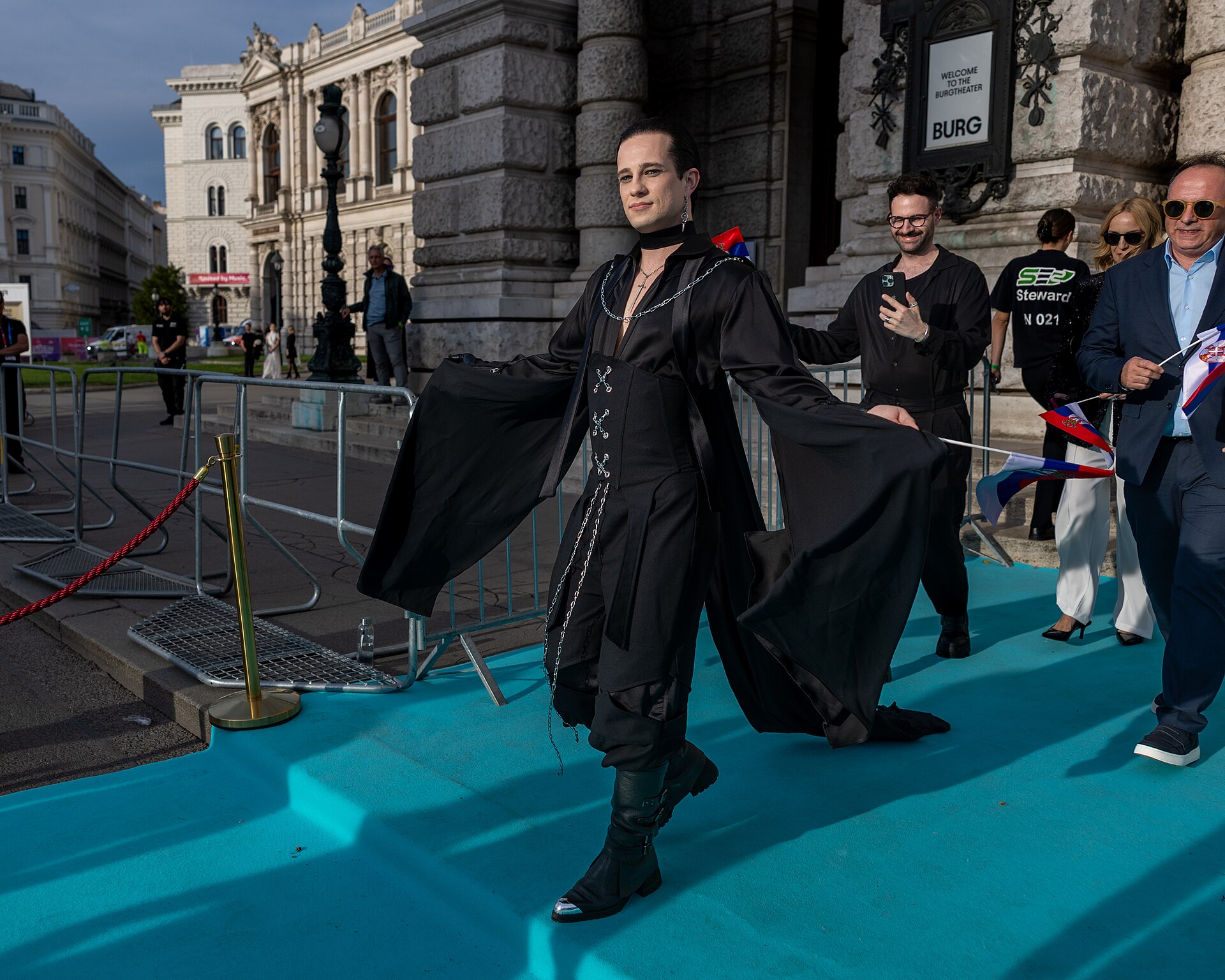 LAVINA representing Serbia on the Turquoise Carpet at the 2026 Eurovision Song Contest in Vienna