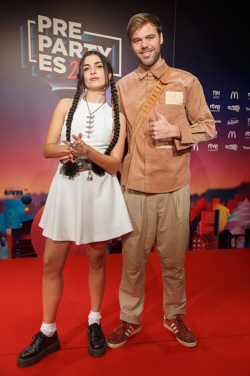 Ladaniva, Armenia's representative at the Eurovision Song Contest 2024, during the Preparty organized by Eurovision Spain at the Sala la Riviera.