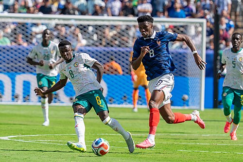 Lamine Camara Aurelien Tchouameni during France v Senegal on 16 June 2026 at the 2026 FIFA World Cup at NY/NJ Stadium in East Rutherford, NJ