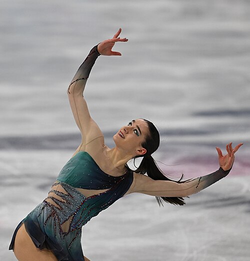 MILAN, ITALY - 19 FEBRUARY 2026: Lara Naki GUTMANN of Italy compete during the Figure Skating Women Single Skating Free Skating at the Olympic Winter Games Milano Cortina 2026 Milano Ice Skating Arena on February 19, 2026 in Milan, Italy