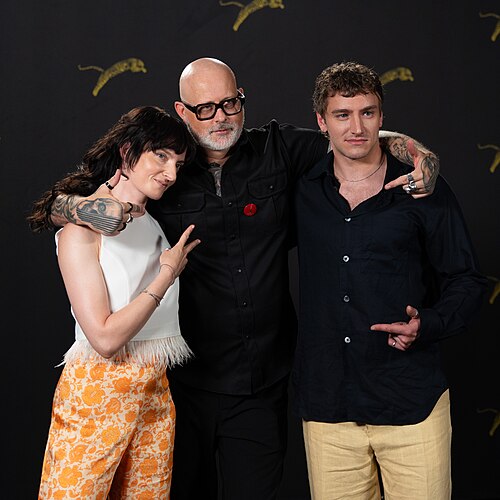 Larissa Corrriveau, Denis Côté and Xavier Bergeron at the 79th Locarno Film Festival 2026