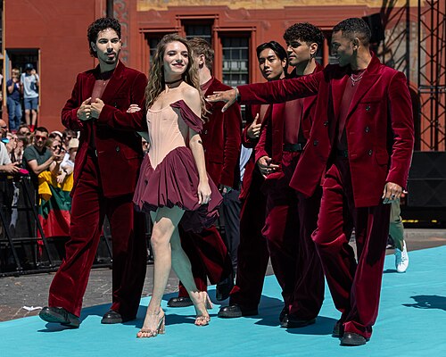 Laura Thorn, representing Luxembourg, on the Turquoise Carpet at Eurovision 2025 in Basel, Switzerland.