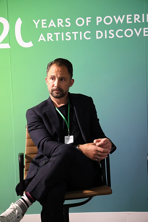 Lee Cavaliere, Artistic Director for VOLTA, at Art Basel in Basel, Switzerland in June 2025