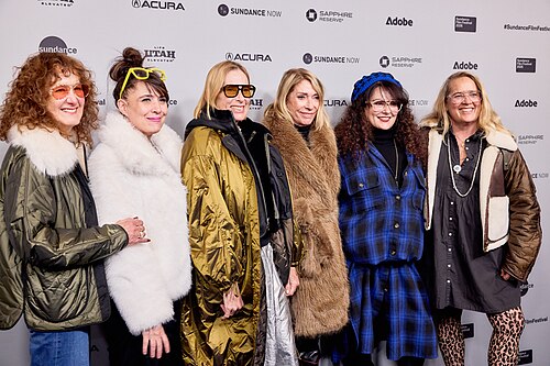 Linda Lichter, Kathleen Hanna, Tamra Davis, Kim Gordon, Jessica Hernández and Shelby Meade at the 2026 Sundance Film Festival for The Best Summer