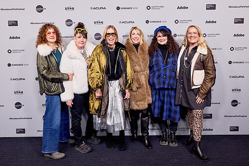 Linda Lichter, Kathleen Hanna, Tamra Davis, Kim Gordon, Jessica Hernández and Shelby Meade at the 2026 Sundance Film Festival for The Best Summer