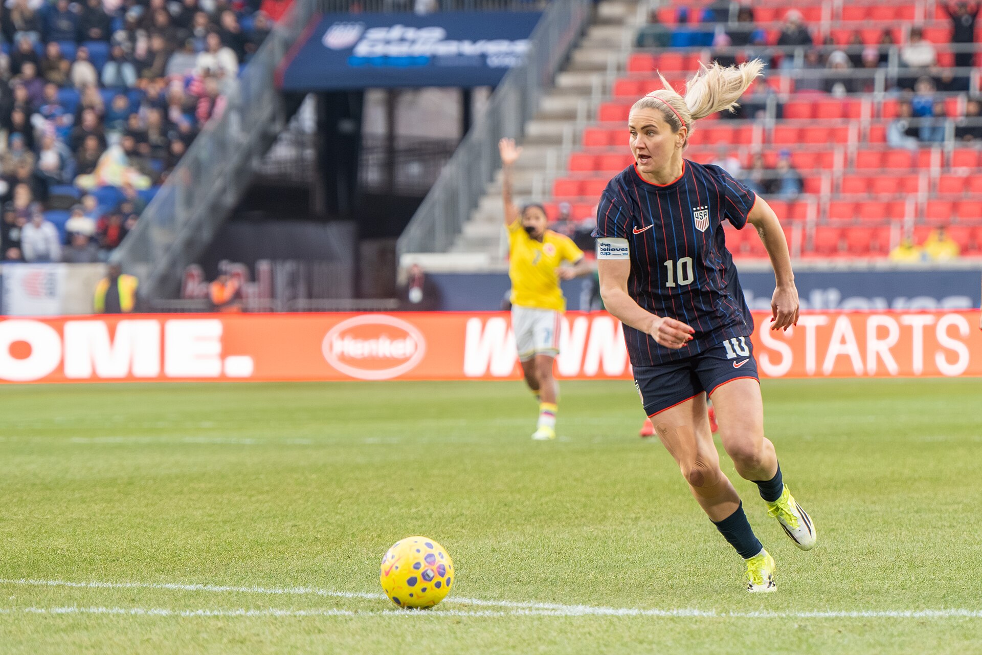 Lindsey Heaps during the US Women's Soccer Team vs Colombia at the SheBelieves Cup on March 7, 2026