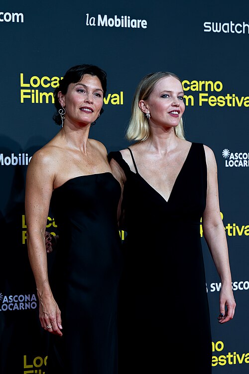 Lisa Loven Kongsli and Janicke Askevold attend the red carpet for Solomamma, Locarno Film Festival, Switzerland, 12 August 2025