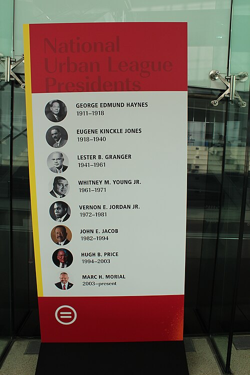 List of Presidents of The National Urban League posterboards at the 2025 National Urban League Conference.